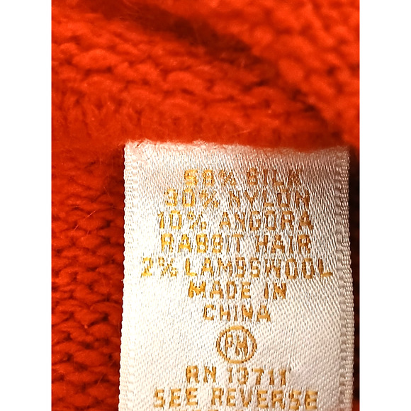 Beaded Vintage SILK ANGORA Cardigan Sz MP Red Black Sequin Soft Sweater Party - Picture 13 of 16